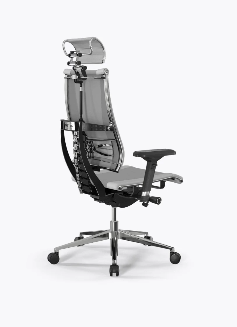 Кресло Метта Y 4D Triumph B2-14D/0985404 (сетка TS YM93 светло-серая/экокожа Infinity Easy Clean белая)