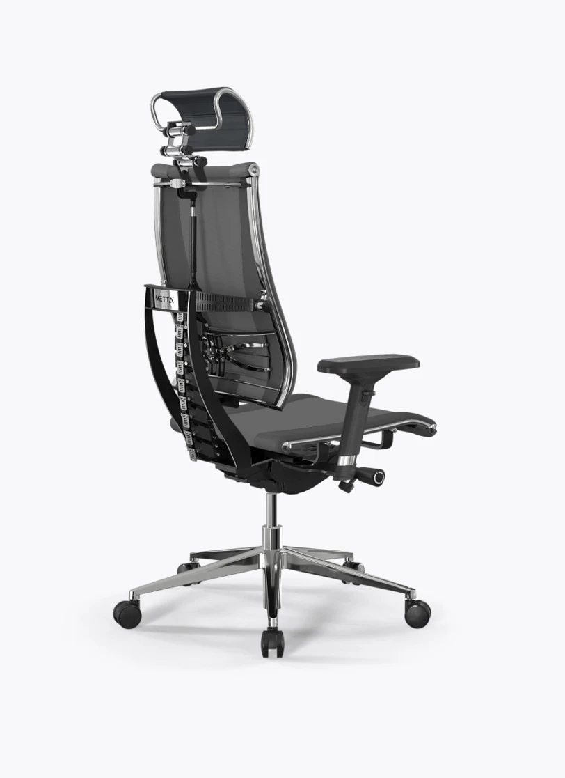Кресло Метта Y 4D Triumph B2-14D/0995404 (сетка TS YM93 серая/экокожа Infinity Easy Clean темно-серая)