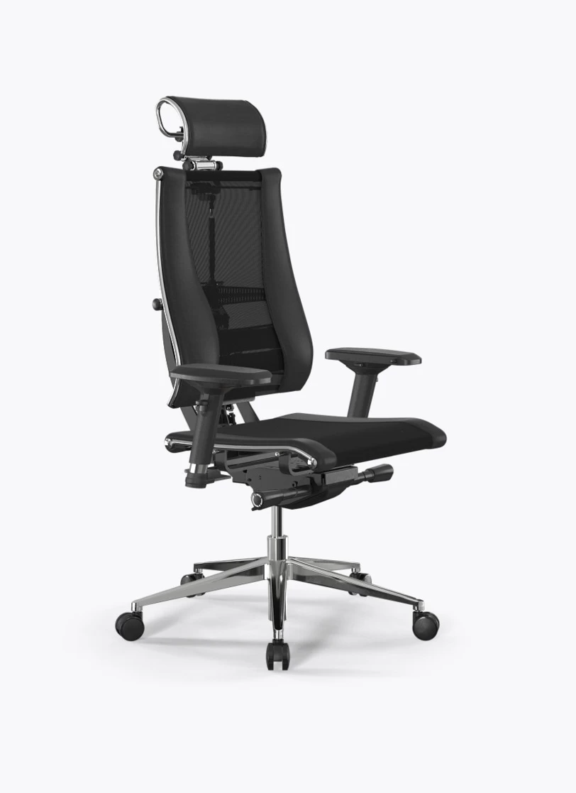 Кресло Метта Y 4D Triumph B2-14D/0015404 (сетка TS YM93 черная/экокожа Infinity Easy Clean черная)
